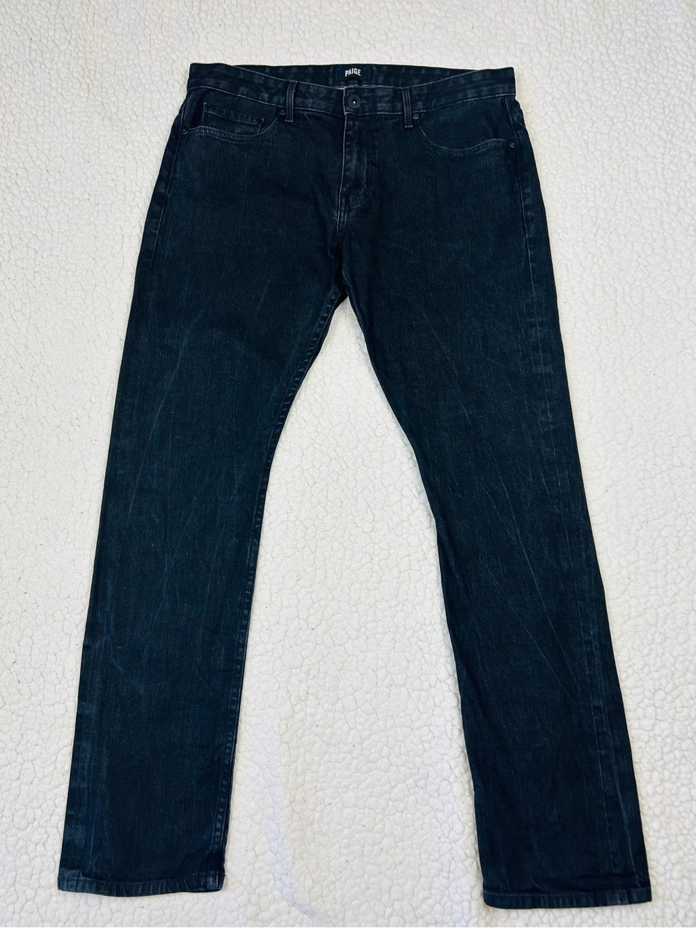 PAIGE FEDERAL Jeans Men's 36 Color Nimbus Black Stretch Slim Fit Made In USA